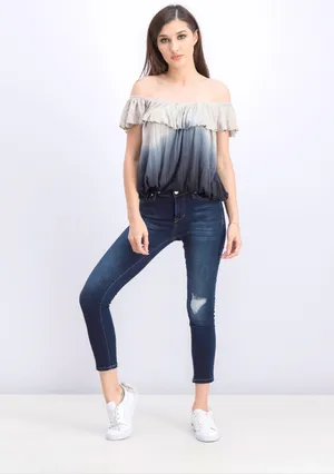 Women's Cora Lee Off The Shoulder Top, Night Fall Combo thumbnail 3