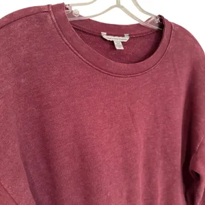 American Eagle Lace Up Cropped Sweatshirt‎ Women's XL Burgundy Hippie Boho Y2K thumbnail 2
