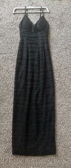 Vintage Lillie Rubin beaded black dress thumbnail 1