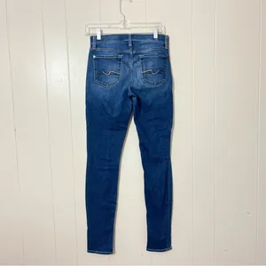 7 For All Mankind Gwenevere Skinny Jeans Distressed Blue Size 26 Low Rise thumbnail 5