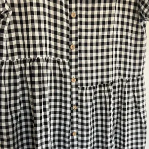 NWOT Amazon Black and White Gingham Checkered Dress sz L thumbnail 2