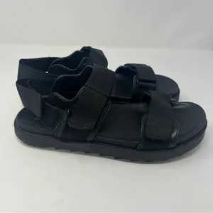 Aerie‎ Black Platform Chunky Strappy Sandals Womens Size 9 Hook Loop Casual thumbnail 4