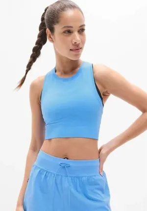 New Athleta M Momentum Flex Ultra Crop Tank Cornflower Blue Medium thumbnail 1