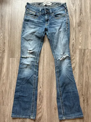 Ariat Real Denim Midrise Distressed Bootcut Jean Medium Wash Size 29 Long thumbnail 2