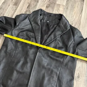 Vintage Jaclyn Smith retro y2k black Leather Blazer Jacket thumbnail 4