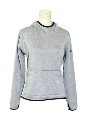Nike Dri-FIT Hoodie Womens Medium Gray Pullover Athletic Sweatshirt thumbnail 1