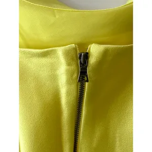 Alice + Olivia Neon Yellow Satin Cowl Neck‎ Slip Mini Dress Size 6 thumbnail 8