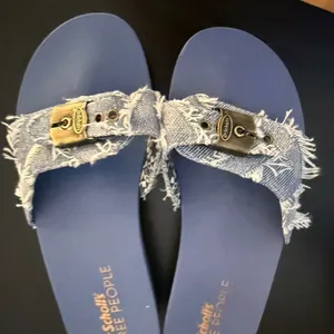 Free People Denim Strap Blue Platform Sandals thumbnail 11