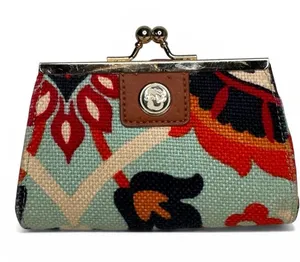 Spartina 449 Colorful Floral Lock Linen Coin Purse thumbnail 1