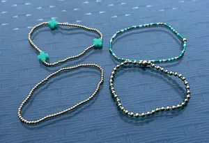 Enewton Bead Bracelets Waterproof Gold Plated Set Of 4 New Stretchy Read Below thumbnail 1