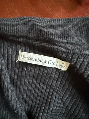 Abercrombie & Fitch Black Ribbed Collared Long Sleeve thumbnail 2
