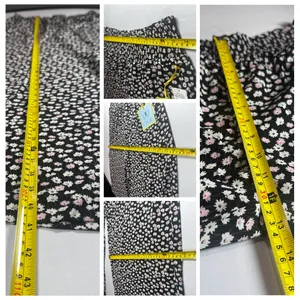 CeCe Black Floral Wide Leg Pants Size S NWT thumbnail 7