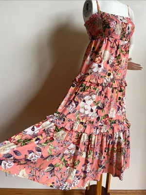 INC Floral Smocked Sundress - Peach Pink thumbnail 5