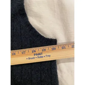 Club Room 100% Pure Wool Black Button Front Sweater Vest Men's Large Preppy thumbnail 6