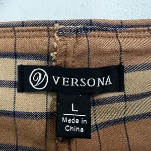 Versona Faux Wrap Plaid Skort Brown Tan Preppy Asymmetrical Hem Size L thumbnail 7