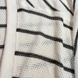 Abercrombie womens long open cardigan white gray stripe. Size S. fall, winter thumbnail 3