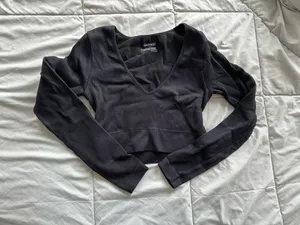 Garage Top Long Sleeve Black Ribbed thumbnail 2