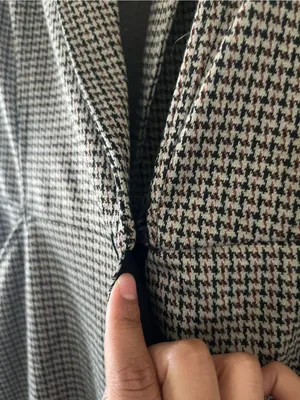 Max Studio Brown Black Houndstooth Blazer Midi Dress XS Preppy Quiet Luxury thumbnail 5