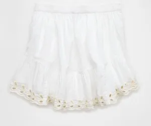 American Eagle High-Waisted Embroidered Eyelet Mini Skirt thumbnail 5