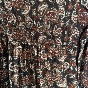 Cleobella Carly Paisley Dress Smocked Pockets XL Avalon Black thumbnail 5
