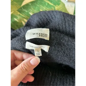 Wilfred Free Alpaca Blend Cowl Neck Sweater Black Ribbed Knit Women’s Size S thumbnail 2