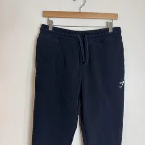 Gymshark Jogger Pants Medium Black Fleece Sweatpants‎ Drawstring Cuffed thumbnail 2