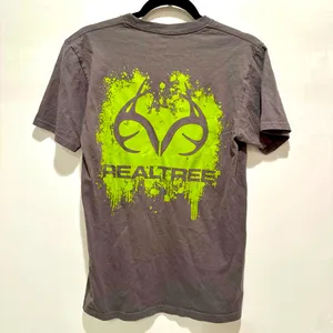 REALTREE - Grey and Green Logo Tee - Brand new, never worn! thumbnail 2