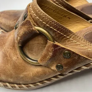Vintage Frye‎ Charlotte ring leather mules clogs size 7 thumbnail 9