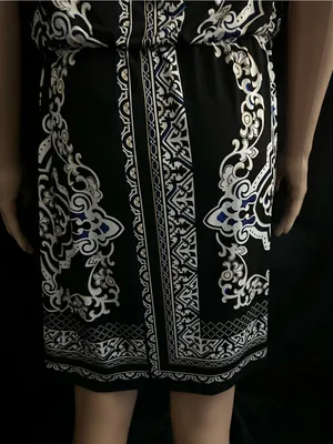 White House Black Market Black & White Printed Strapless Dress thumbnail 9