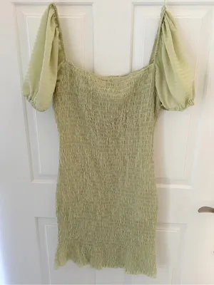 Polly Smocked Mini Dress with Puff Sleeves thumbnail 5