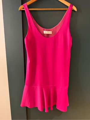 AMANDA UPRICHARD Drop Waisted Tank Dress in Hot Pink Size Medium thumbnail 4