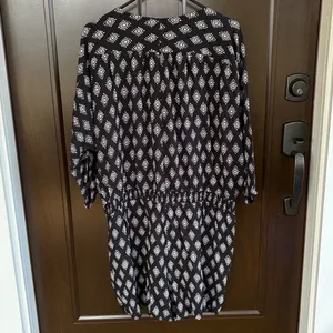 EUC Garnet Hill Shorts Romper Black White Size XL thumbnail 10