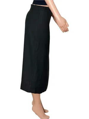 SÉZANE Madelyn Linen-Blend Midi Skirt, Black, FR40/US8 thumbnail 7