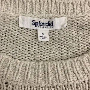 Splendid Women's S Ombre‎ Dip-Dye Cotton Shaker Knit Crewneck Sweater Taupe thumbnail 5