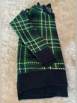 Women’s crown & ivy Green and Navy Plaid Crewneck Sweater Ties in Back Size M thumbnail 7