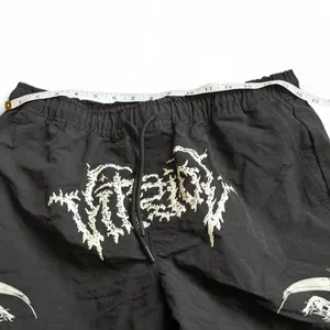 Vitriol Shorts Men Black Grim Fusion Reaper Graphic Gothic Spell out Grunge Board Shorts Y2K #Streetwear #Emo #Punk #Skater #Biker Sz M - measurement in pics thumbnail 4