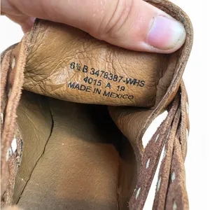 Frye Naomi Pickstitch Brown Leather Heeled Ankle Bootie Americana Cutout Sz 6.5 thumbnail 9