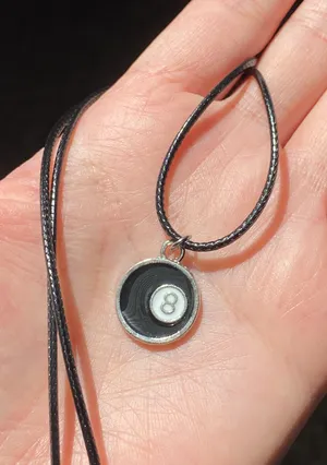 Handmade 8 ball grunge funky unisex simple necklace🎲8️⃣🖤 thumbnail 4