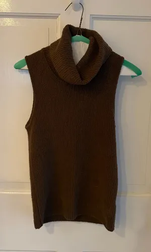 Splendid x Cella Jane Brown Cowl Neck Sweater Vest thumbnail 1