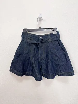 En Saison Nicola Denim Pleated Summer Shorts $88 Size Small thumbnail 4