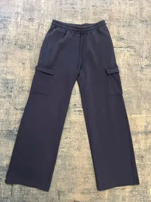 Nordstrom BP Blue Wide Leg Cargo Jogger Sweatpants Women's Size Small thumbnail 1
