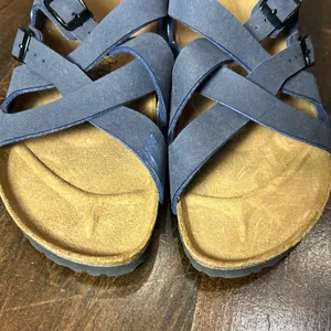 Birkenstock Sandals W10 M8 Blue Strappy Slide Comfort Orthopedic Boho Casual thumbnail 6