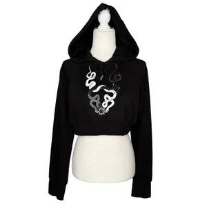 Cyberdog London Hoodie L Cropped Snake‎ Moon Alien Constellation Cyber Goth Rave thumbnail 3