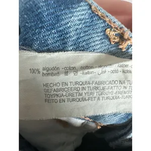 Zara Straight Leg Jeans Women Size 4 Blue Distressed Grunge Raw Hem High Rise thumbnail 7