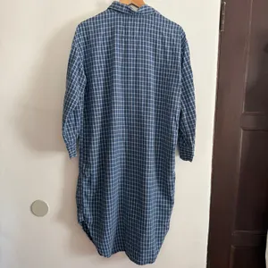 90s Vintage The Disney Store Blue Plaid Eeyore Nightshirt Nightgown Sm / Medium thumbnail 2