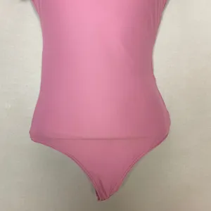 Abercrombie & Fitch Bodysuit Top Seamless XS Mauve Short Sleeves Square Neck thumbnail 4