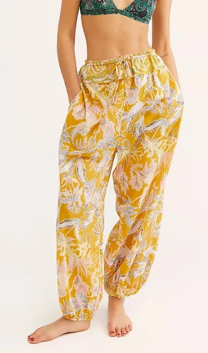 Free People Intimately Breezy Bottoms in Yellow Floral thumbnail 1