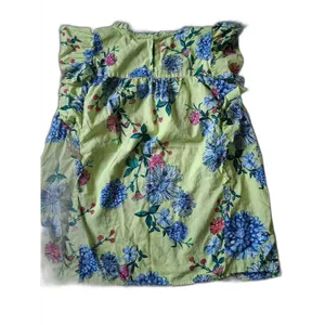 LOFT Yellow 100% Cotton Floral Ruffle Sleeve Blouse L Spring 23 thumbnail 5