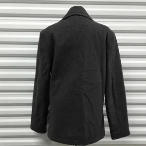 Merona Womens Peacoat Size Small Dark Gray Wool Blend Double Breasted Jacket thumbnail 4