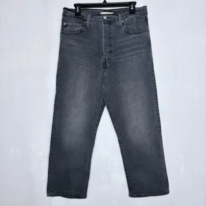 Levi’s Black Ribcage Straight Ankle Jeans thumbnail 2
